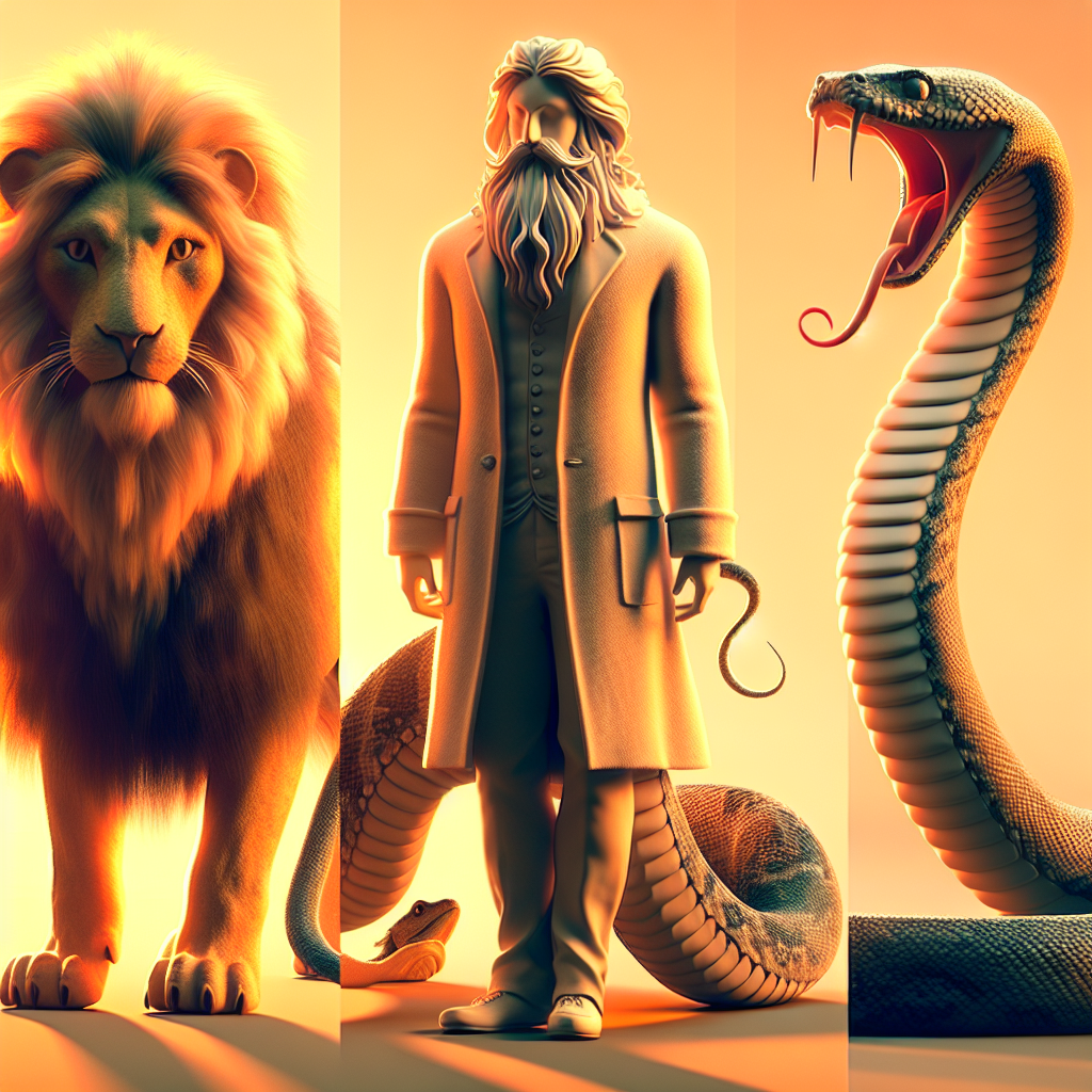 an lion man snake